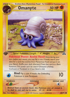 Omanyte, Neo Discovery #60, Pokémon TCG card