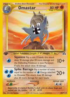Omastar, Neo Discovery #43, Pokémon TCG card