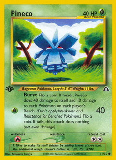 Pineco, Neo Discovery #61, Pokémon TCG card