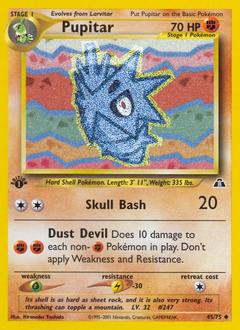 Pupitar, Neo Discovery #45, Pokémon TCG card