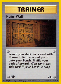 Ruin Wall, Neo Discovery #74, Pokémon TCG card