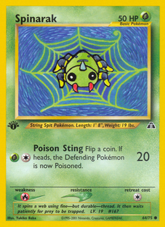 Spinarak, Neo Discovery #64, Pokémon TCG card