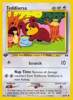 Teddiursa, Neo Discovery #65, Pokémon TCG card