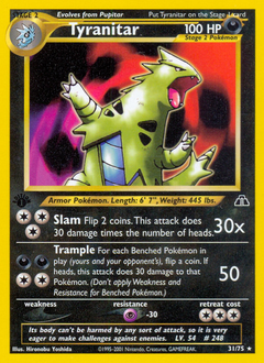 Tyranitar, Neo Discovery #31, Pokémon TCG card