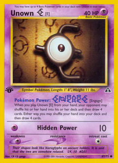 Unown [E], Neo Discovery #67, Pokémon TCG card