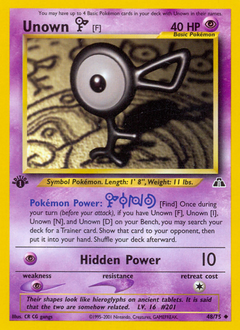 Unown [F], Neo Discovery #48, Pokémon TCG card