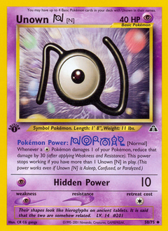Unown [N], Neo Discovery #50, Pokémon TCG card