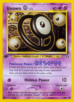 Unown [O], Neo Discovery #69, Pokémon TCG card