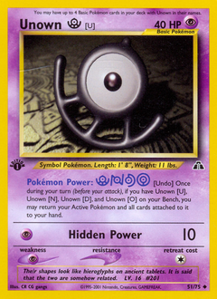 Unown [U], Neo Discovery #51, Pokémon TCG card