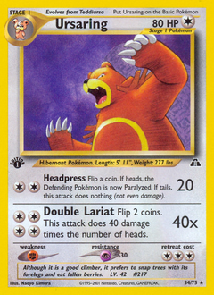Ursaring, Neo Discovery #34, Pokémon TCG card