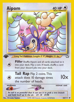 Aipom, Neo Genesis #26, Pokémon TCG card