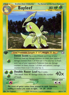 Bayleef, Neo Genesis #29, Pokémon TCG card