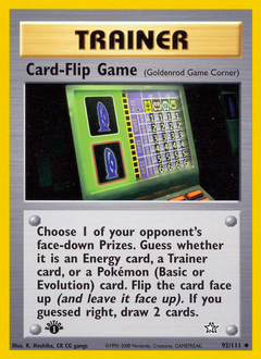 Card-Flip Game, Neo Genesis #92, Pokémon TCG card