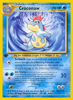 Croconaw, Neo Genesis #31, Pokémon TCG card