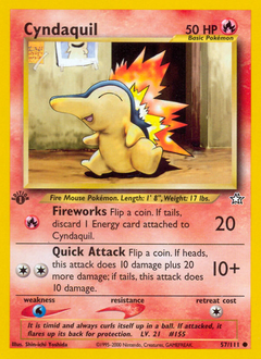 Cyndaquil, Neo Genesis #57, Pokémon TCG card