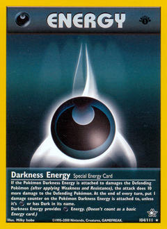 Darkness Energy, Neo Genesis #104, Pokémon TCG card