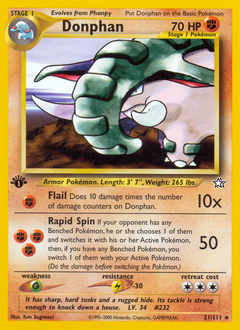 Donphan, Neo Genesis #21, Pokémon TCG card