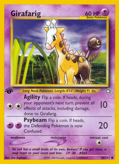 Girafarig, Neo Genesis #58, Pokémon TCG card
