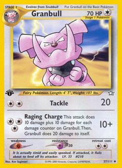 Granbull, Neo Genesis #37, Pokémon TCG card