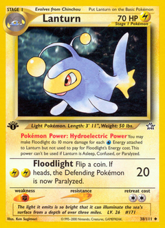 Lanturn, Neo Genesis #38, Pokémon TCG card