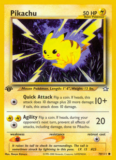 Pikachu, Neo Genesis #70, Pokémon TCG card