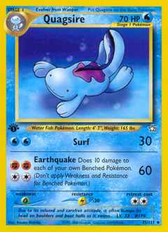 Quagsire, Neo Genesis #45, Pokémon TCG card