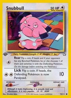 Snubbull, Neo Genesis #74, Pokémon TCG card