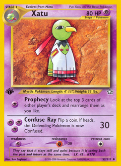 Xatu, Neo Genesis #52, Pokémon TCG card