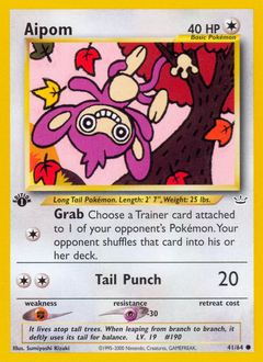Aipom, Neo Revelation #41, Pokémon TCG card