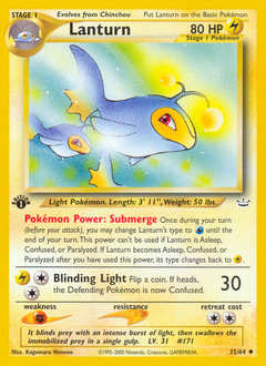 Lanturn, Neo Revelation #32, Pokémon TCG card