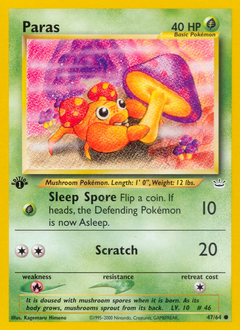 Paras, Neo Revelation #47, Pokémon TCG card