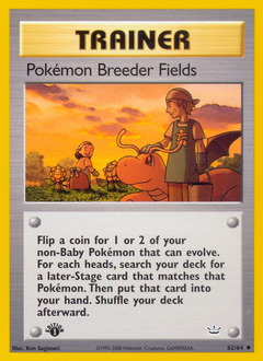 Pokémon Breeder Fields, Neo Revelation #62, Pokémon TCG card