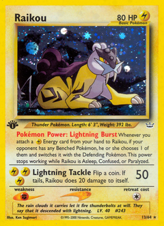 Raikou, Neo Revelation #13, Pokémon TCG card