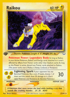 Raikou, Neo Revelation #22, Pokémon TCG card