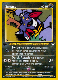 Sneasel, Neo Revelation #24, Pokémon TCG card