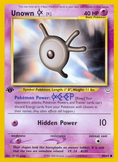 Unown [K], Neo Revelation #58, Pokémon TCG card