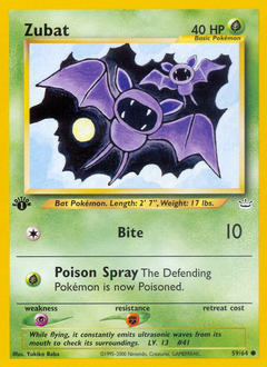Zubat, Neo Revelation #59, Pokémon TCG card