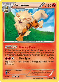 Arcanine, Next Destinies #12, Pokémon TCG card