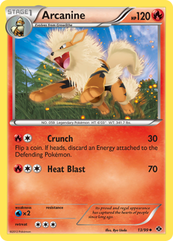 Arcanine, Next Destinies #13, Pokémon TCG card
