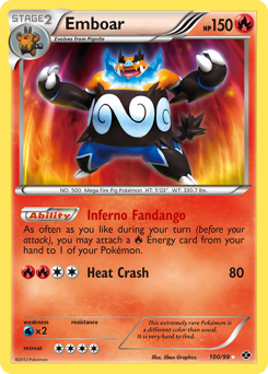 Emboar, Next Destinies #100, Pokémon TCG card