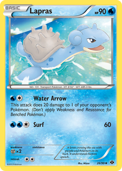 Lapras, Next Destinies #26, Pokémon TCG card