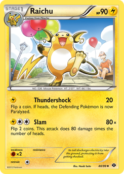 Raichu, Next Destinies #40, Pokémon TCG card