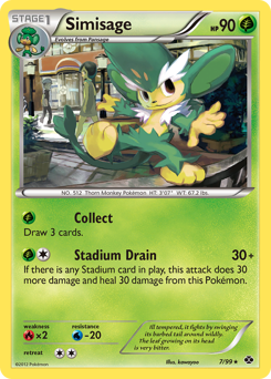 Simisage, Next Destinies #7, Pokémon TCG card