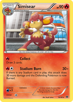 Simisear, Next Destinies #16, Pokémon TCG card