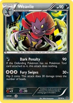 Weavile, Next Destinies #70, Pokémon TCG card