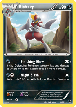 Bisharp, Noble Victories #76, Pokémon TCG card