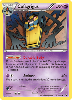 Cofagrigus, Noble Victories #47, Pokémon TCG card