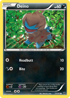 Deino, Noble Victories #77, Pokémon TCG card