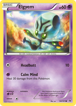 Elgyem, Noble Victories #54, Pokémon TCG card