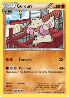 Gurdurr, Noble Victories #63, Pokémon TCG card
